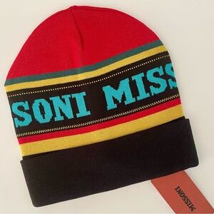 Missoni Colorblock Beanie Logo Hat Cap NEW NWT